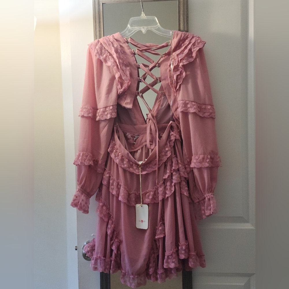 Chic Pink Lace Dress